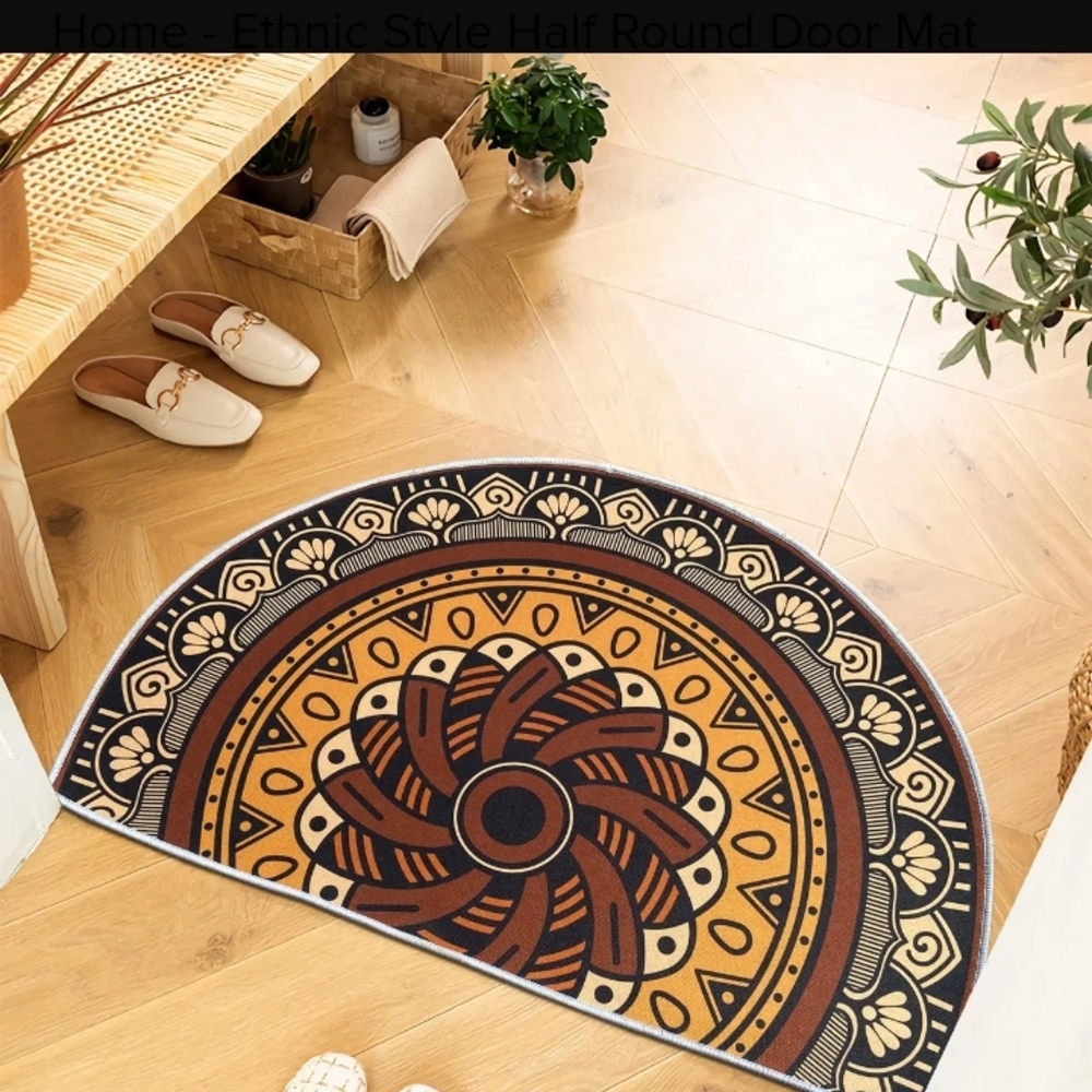 BRAND NEW! Moroccan Tribal Ethnic Boho Mandala Swirl Entryway Doormat Accent Rug